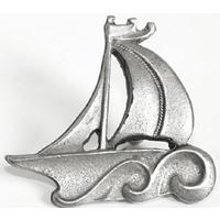Emenee OR209-ABS Premier Collection Sailboat 2-1/4 inch x 2-1/2 inch in Antique Bright Silver Nautical Series